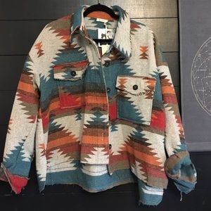 Tribal print oversized jacket